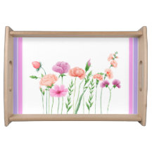 Elegant Wildflowers Serving Tray