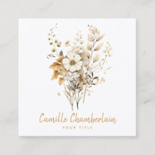 Elegant Wildflowers  Square Business Card