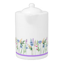 Elegant Wildflowers Teapot - Purple