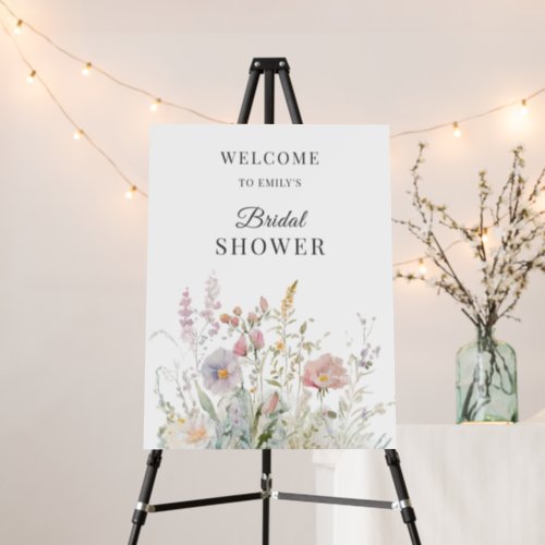 Elegant Wildflowers Watercolor Bridal Shower Foam Board
