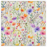 Elegant Wildflowers watercolor Fabric