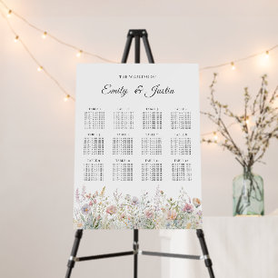 Elegant Wildflowers Watercolor Guest Seating Chart Foam Board