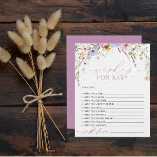 Elegant Wildflowers Watercolor Wishes for Baby 
