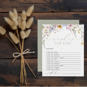 Elegant Wildflowers Watercolor Wishes for Baby