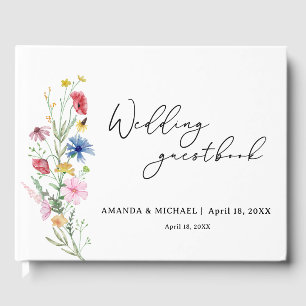 Elegant Wildflowers Wedding Guest Book