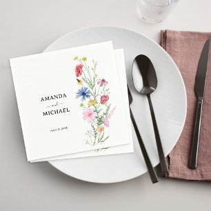 Elegant Wildflowers Wedding Napkins