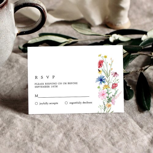 Elegant Wildflowers Wedding RSVP