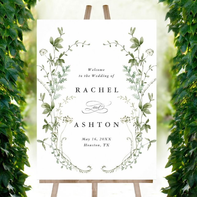 Elegant Wildflowers Wedding Welcome Foam Board (Creator Uploaded)