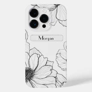 Elegant Wildflowers white and black Case-Mate iPhone 14 Pro Case