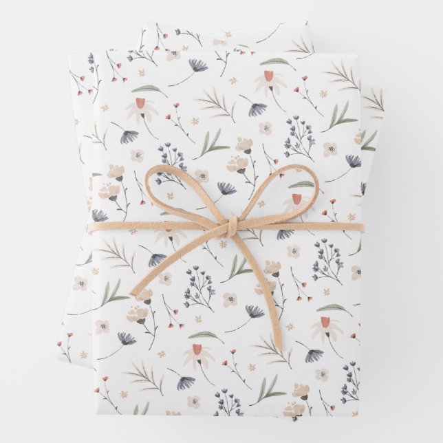 Elegant Wildflowers  Wrapping Paper Sheets (In situ)