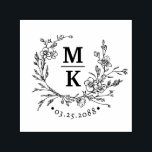 Elegant Wildflowers Wreath Wedding Couple Monogram Self-inking Stamp<br><div class="desc">Introducing our breathtaking Elegant Wildflowers Wreath Wedding Couple Monogram self-inking stamp, the ultimate must-have for your special day! Delicate and romantic wildflowers surround the customizable monogram, showcasing the couple's initials. Plus, you can personalize the stamp with your wedding date elegantly displayed at the bottom. Let your creativity shine as you...</div>