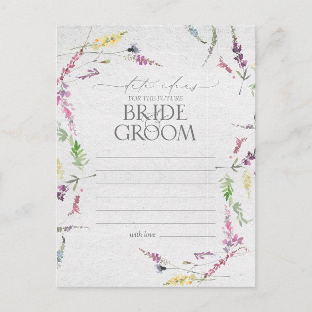 Elegant Wilflower Watercolor Floral Date Ideas Postcard (Front)