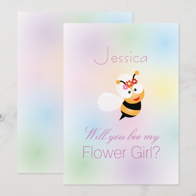 Elegant Will You Be My Bridesmaid Meant To Bee Invitation (Front/Back)