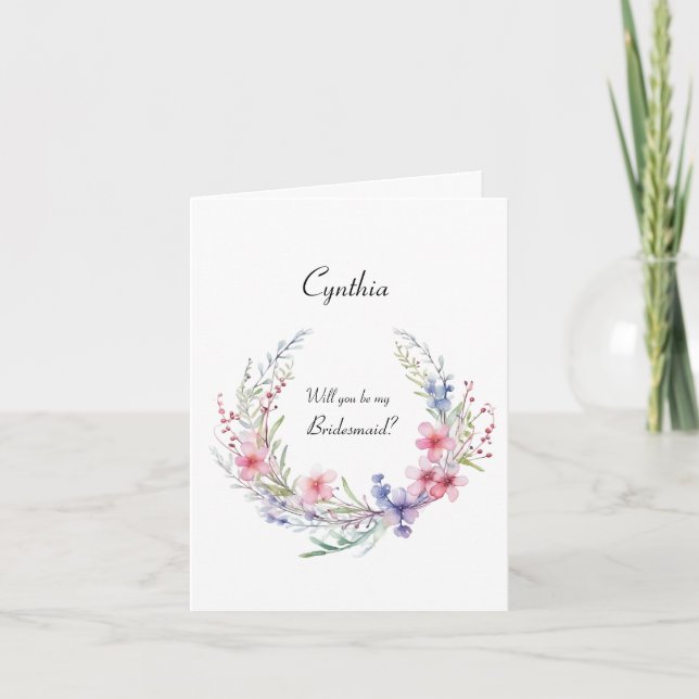 Elegant Will you be my Bridesmaid Proposal Invitation (Front)