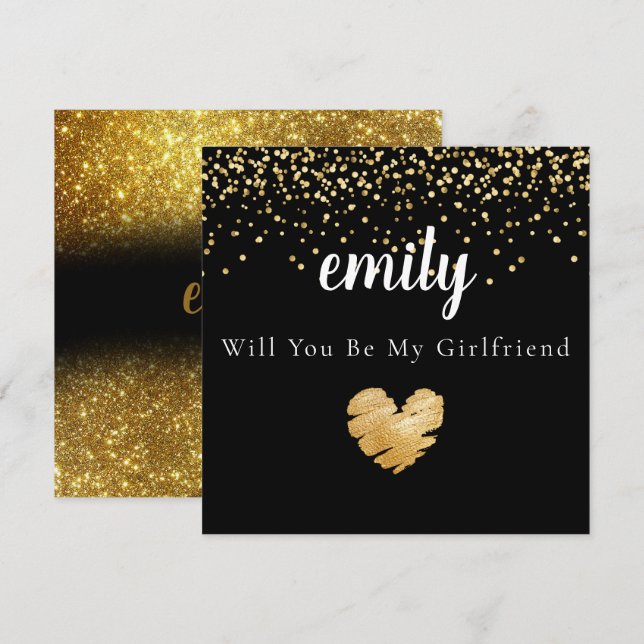 Elegant Will You Be My Girlfriend Card (Front/Back)