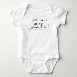 Elegant Will you be my Godfather Proposal Baby Bodysuit