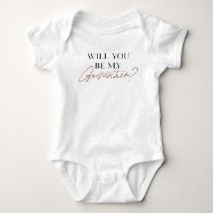 Elegant Will you be my Godmother Proposal Baby B Bodysuit