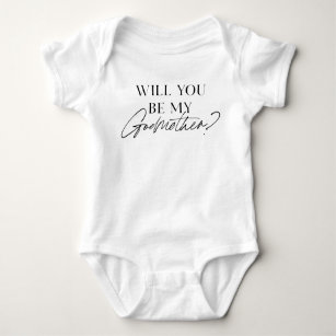 Elegant Will you be my Godmother   Proposal Baby Bodysuit
