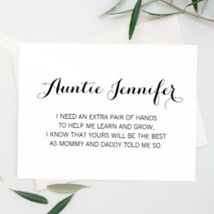 Elegant Will You Be My Godmother Proposal Invitation