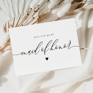 elegant will you be my maid of honor card