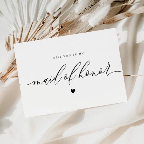 elegant will you be my maid of honor card
