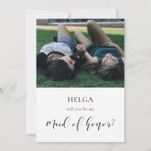 Elegant Will you be my Maid of honor photo card