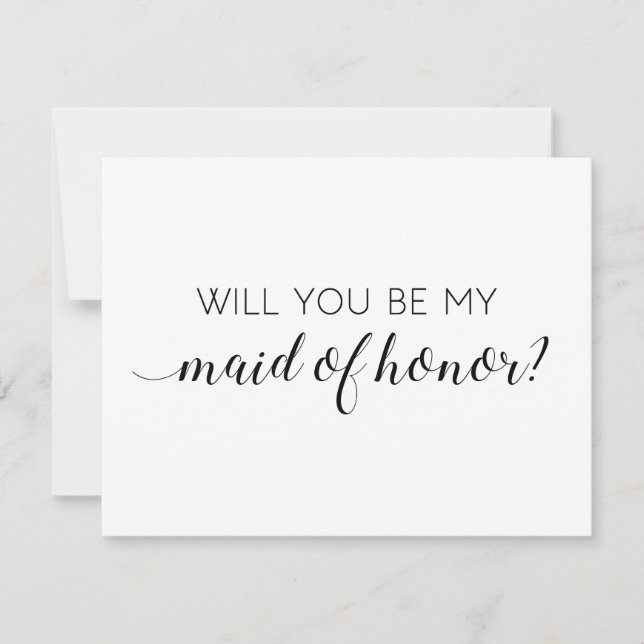 Elegant Will You Be My Maid of Honor Proposal Invitation (Front)