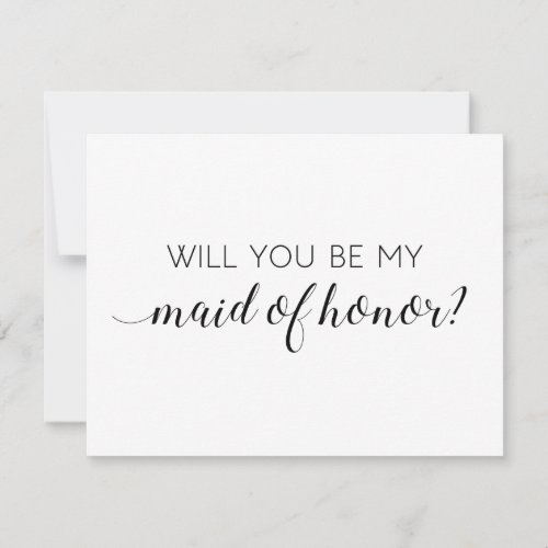 Elegant Will You Be My Maid of Honor Proposal Invitation