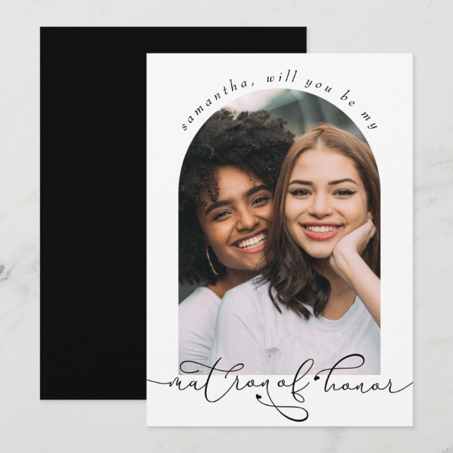 Elegant Will You Be My Matron of Honor Photo   (Front/Back)