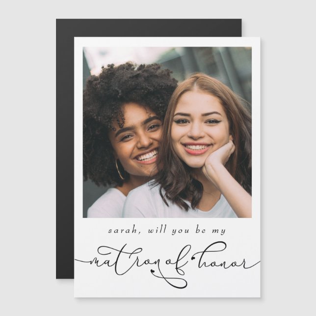 Elegant Will You Be My Matron of Honor Photo   (Front/Back)
