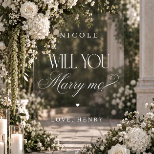 Elegant Will You Marry Me 18x24 Acrylic Sign