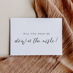 Elegant will you walk me down the aisle card