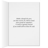 Elegant "Will You Walk With Me, Mother?" Card (Inside (Right))