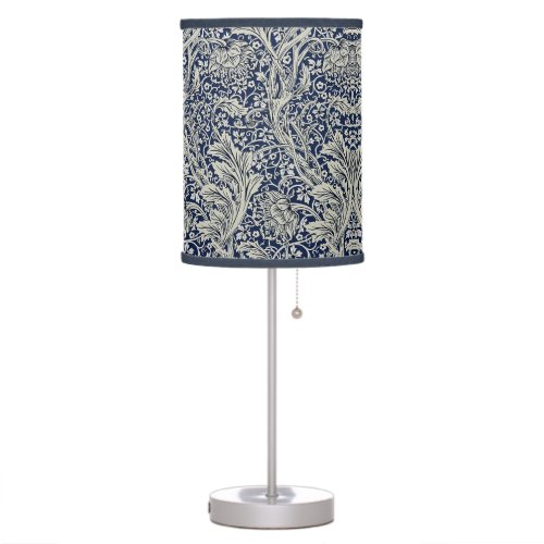Elegant William Morris Floral Blue White Pattern   Table Lamp