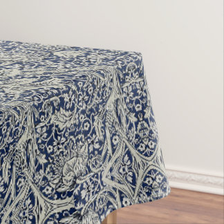 Elegant William Morris Floral Blue White Pattern Tablecloth