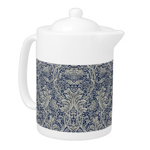 Elegant William Morris Floral Blue White Pattern   Teapot