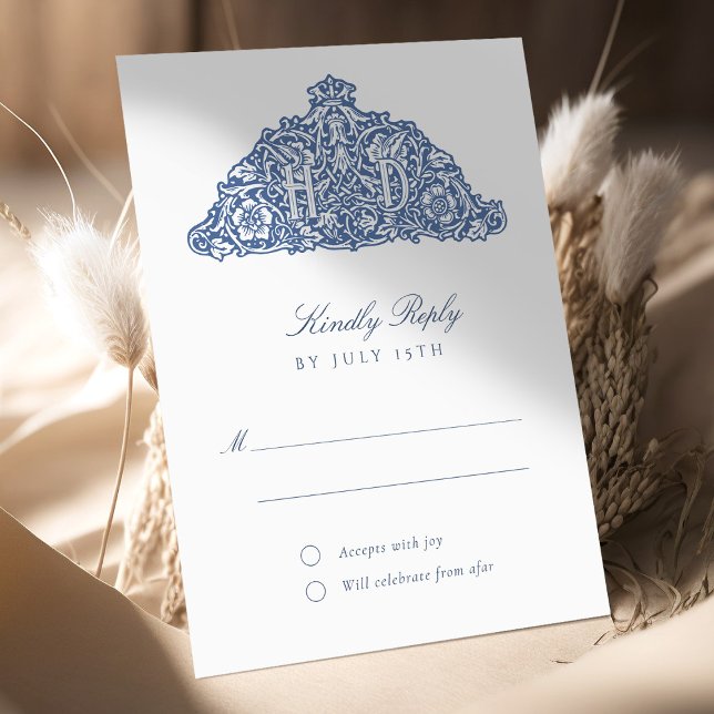 Elegant William Morris Inspired RSVP Card Wedding (Creator Uploaded)