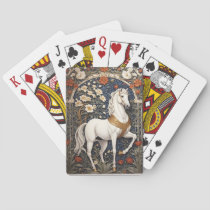 Elegant William Morris Inspired White Horse Poker Cards