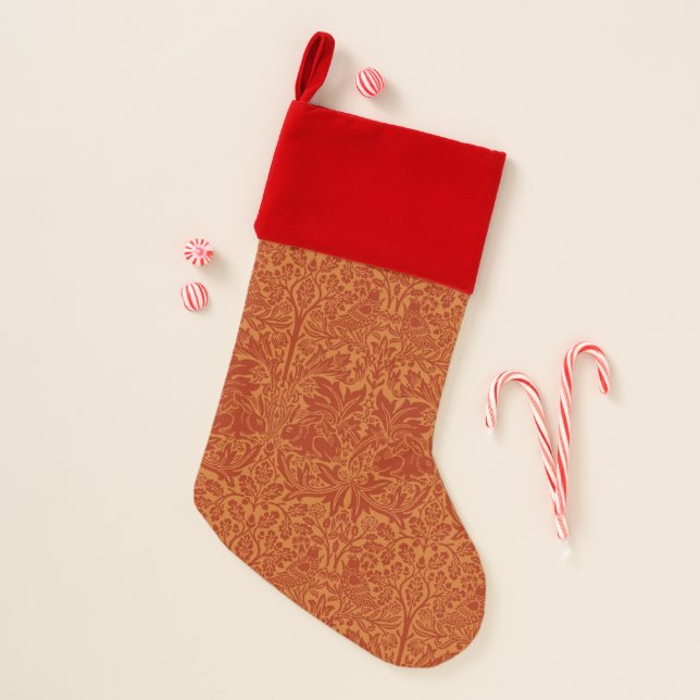 Elegant William Morris Victorian Pattern Christmas Stocking (Front)