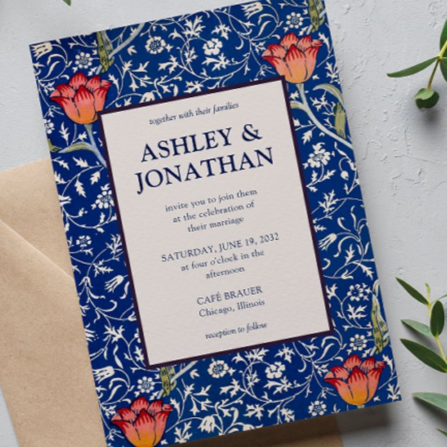 Elegant William Morris Willow Pattern Wedding Invitation (Creator Uploaded)