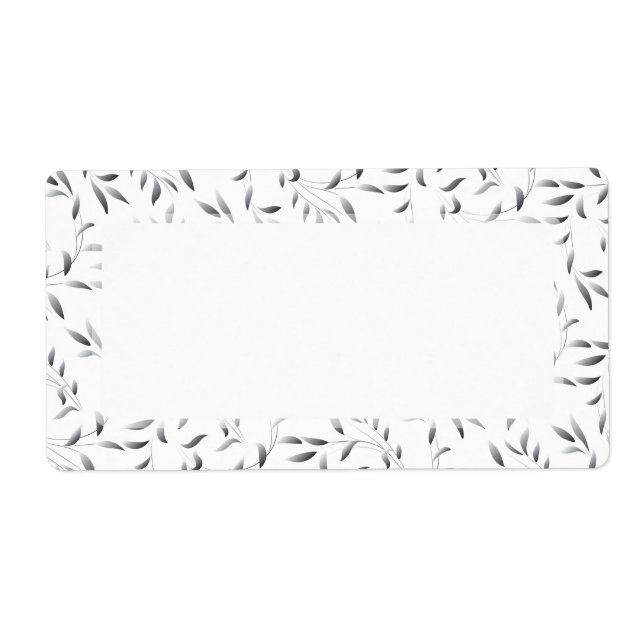 Elegant Willow Leaf Pattern Label (Front)