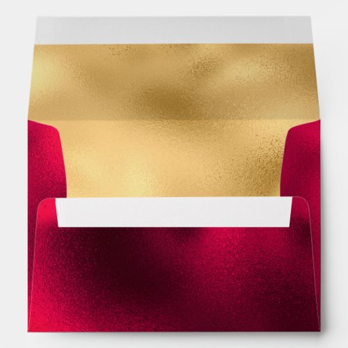 Elegant Wine and Gold Foil Look Envelope