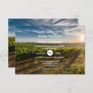 Elegant Wine and Vineyard Vines Wedding Card