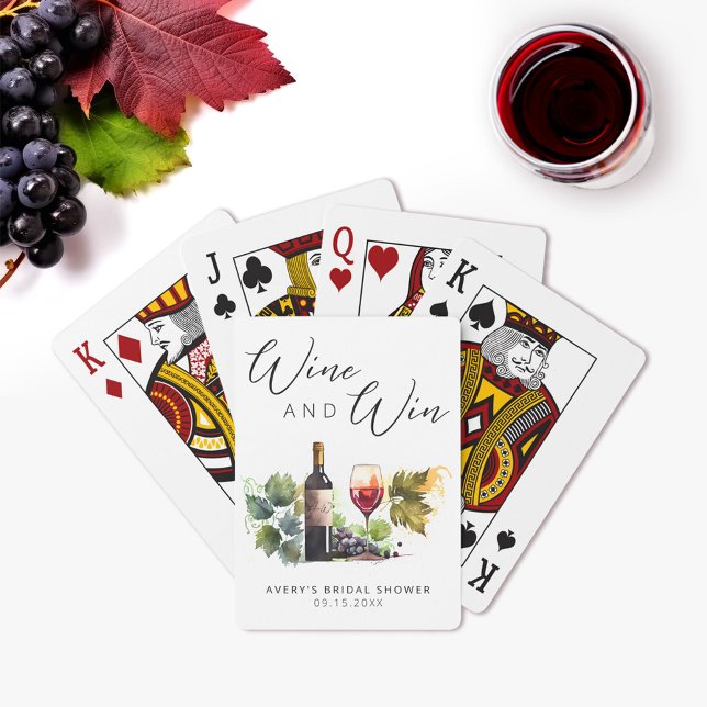 Elegant Wine and Win Watercolor Winery  Poker Cards (Creator Uploaded)