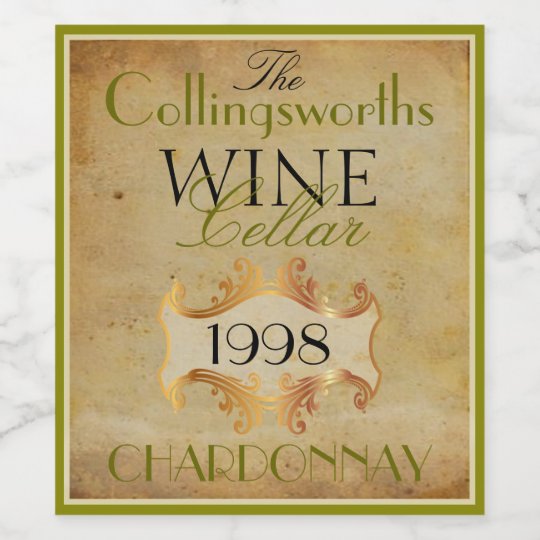 Elegant Wine Bottle Label Personalized
