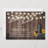 Elegant Wine Bottle Sunflower Rustic Bridal Shower Invitation (Front)