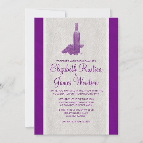 Elegant Wine Bottle Wedding Invitations