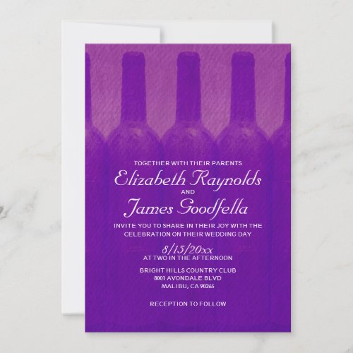 Elegant Wine Bottles Wedding Invitations