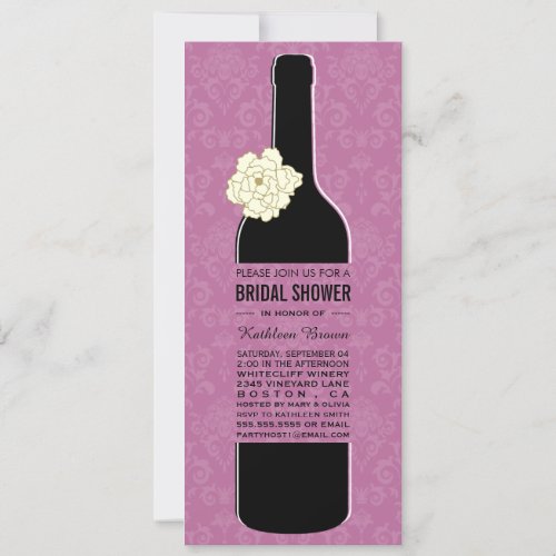 Elegant Wine Bridal Shower Invitations
