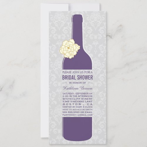 Elegant Wine Bridal Shower Invitations